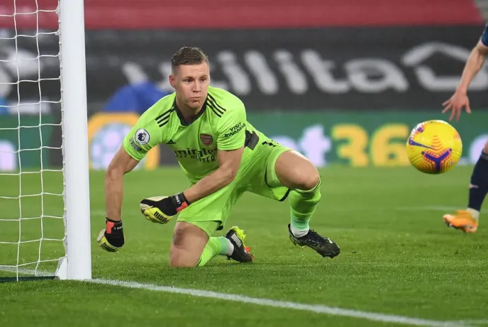 Framed Print : Arsenal's Bernd Leno in Action at Empty Southampton Stadium - Premier League 2020-21