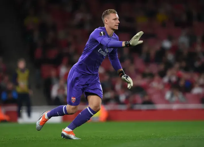 Framed Print : Arsenal's Bernd Leno in Action against Vorskla Poltava in the Europa League