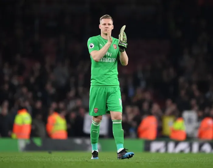 Framed Print : Arsenal's Bernd Leno Applauding Fans after Arsenal vs Newcastle United, Premier League 2018-19