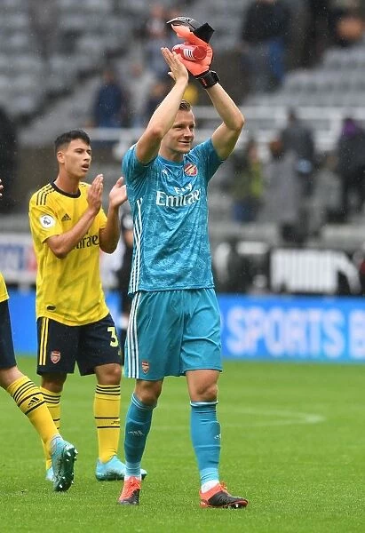Arsenal's Bernd Leno Applauding Fans after Newcastle United Match, 2019-20 Premier League