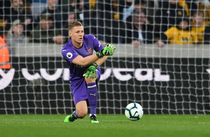 Framed Print : Arsenal's Bernd Leno Clashes with Wolverhampton Wanderers in Premier League Showdown (2018-19)