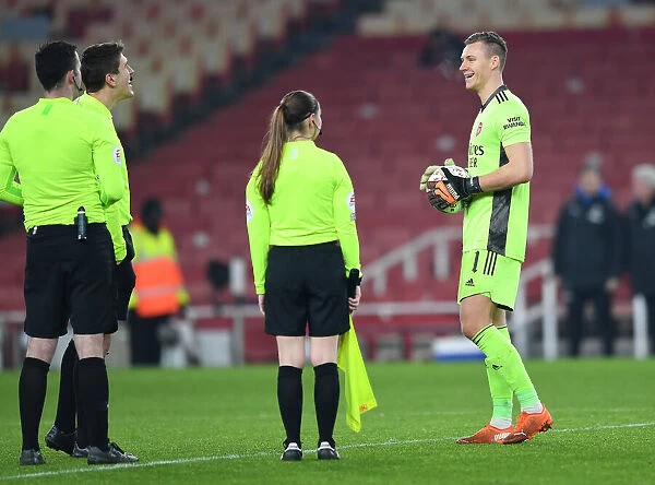 Arsenal's Bernd Leno Discusses with Referees During FA Cup Third Round Clash vs Newcastle United