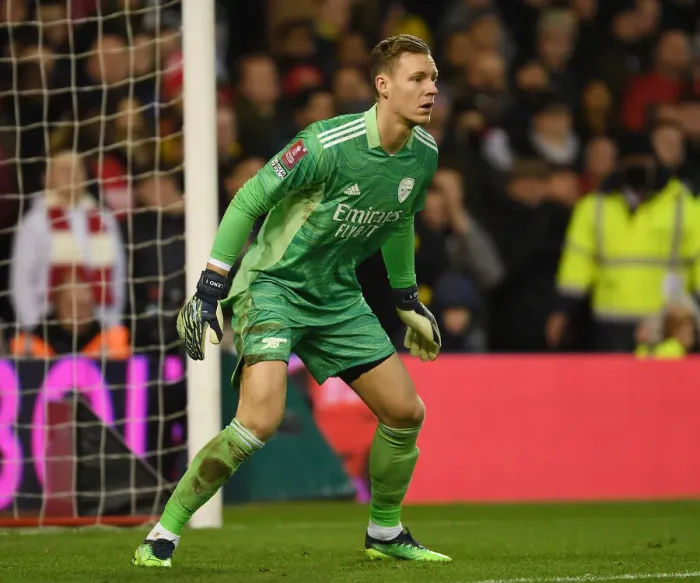Framed Print : Arsenal's Bernd Leno in FA Cup Action: Nottingham Forest vs Arsenal (January 2022)