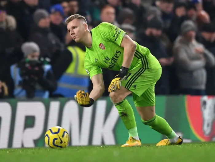Framed Print : Arsenal's Bernd Leno Faces Off Against Chelsea at Stamford Bridge - Premier League Clash, London, 2020