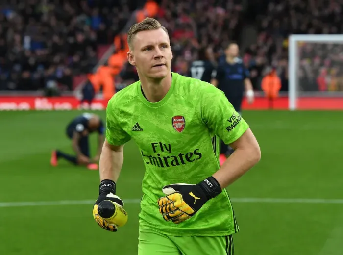 Framed Print : Arsenal's Bernd Leno Prepares for Arsenal v Everton Premier League Clash at Emirates Stadium