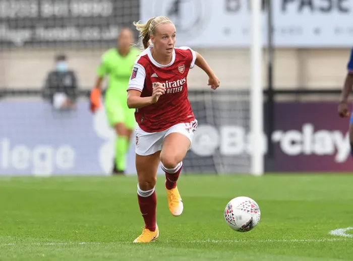 Framed Print : Arsenal's Beth Mead in Action during FA WSL Match