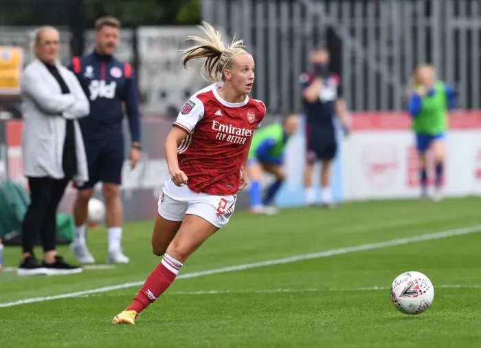 Framed Print : Arsenal's Beth Mead in Action during FA WSL Match