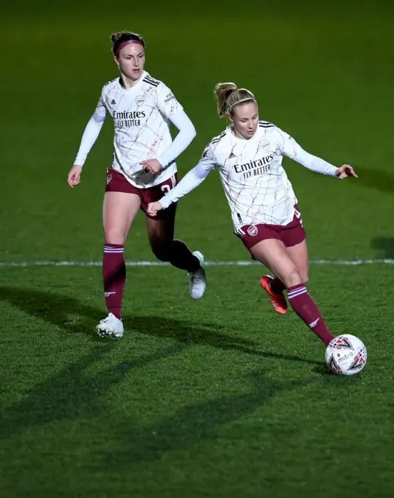 Framed Print : Arsenal's Beth Mead and Lotte Wubben-Moy in Action against Chelsea Women in FA WSL Clash