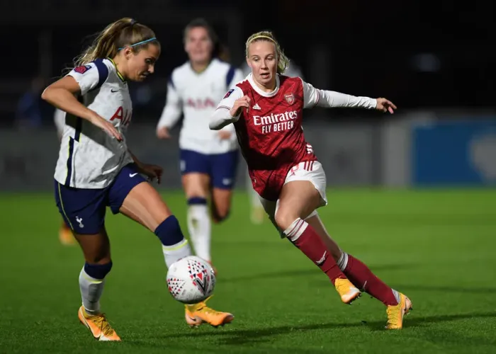 Framed Print : Arsenal's Beth Mead Scores in Empty FA WSL Cup Match: Arsenal Women 1-0 Tottenham Hotspur Women