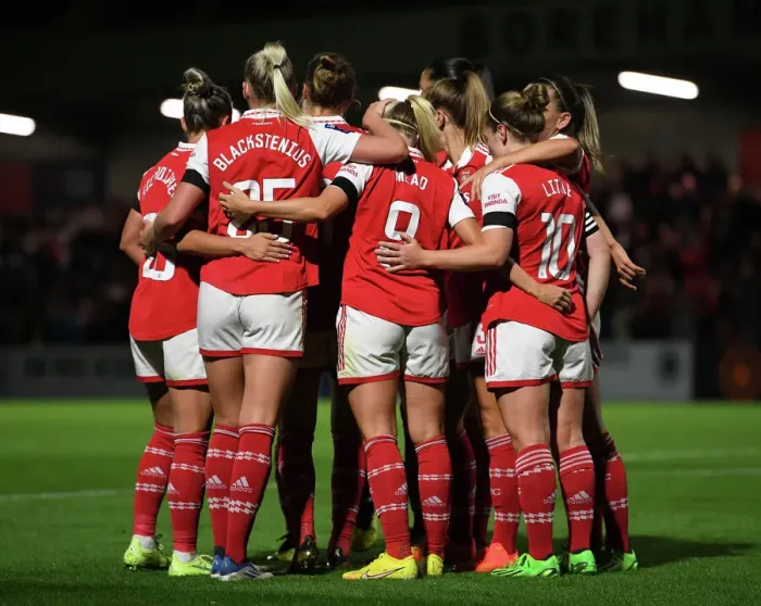 Framed Print : Arsenal's Beth Mead Scores Hat-Trick Against Brighton in FA WSL Match