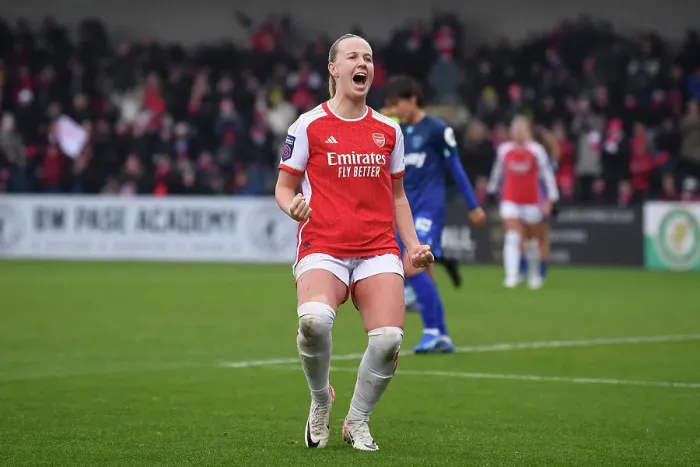 Framed Print : Arsenal's Beth Mead Scores Hat-Trick in Super League Victory over West Ham Framed Print : Arsenal's Beth Mead Scores Hat-Trick in Super League Victory over West Ham
