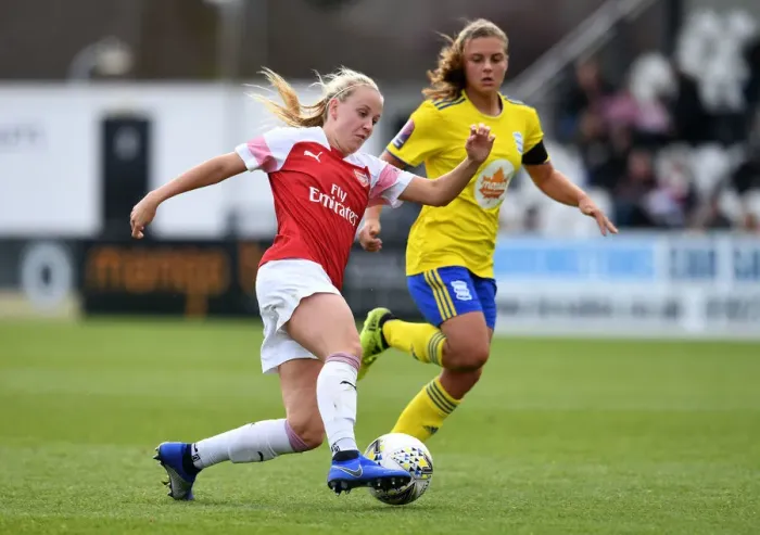 Framed Print : Arsenal's Beth Mead: A Star Player in Action against Birmingham Ladies Framed Print : Arsenal's Beth Mead: A Star Player in Action against Birmingham Ladies