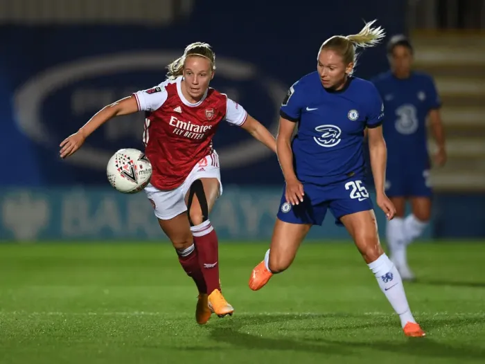 Framed Print : Arsenal's Beth Mead vs Chelsea's Jonna Andersson: A Continental Cup Showdown