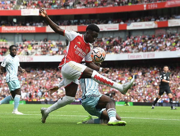 Arsenal's Bukayo Saka in Action: 2023-24 Premier League - Arsenal vs. Nottingham Forest