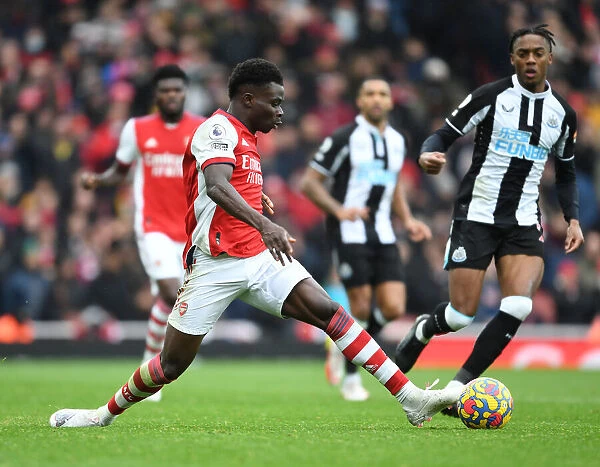 Arsenal's Bukayo Saka in Action: Arsenal vs. Newcastle United, 2021-22 Premier League