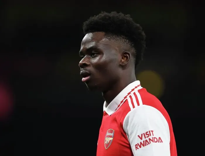 Framed Print : Arsenal's Bukayo Saka in Action: Arsenal vs. Everton, Emirates Stadium, London, 2023 (Arsenal v Everton 2022-23)