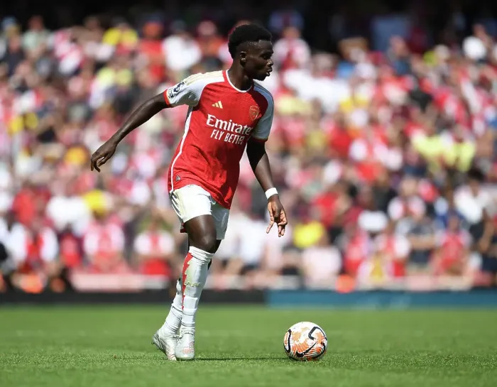 Framed Print : Arsenal's Bukayo Saka in Action: Arsenal vs. Nottingham Forest, 2023-24 Premier League Framed Print : Arsenal's Bukayo Saka in Action: Arsenal vs. Nottingham Forest, 2023-24 Premier League