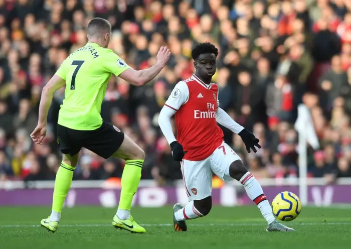 Framed Print : Arsenal's Bukayo Saka in Action: Arsenal vs Sheffield United, Premier League 2019-20 Framed Print : Arsenal's Bukayo Saka in Action: Arsenal vs Sheffield United, Premier League 2019-20