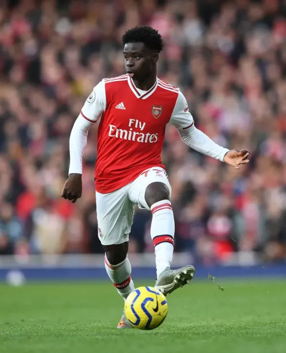 Framed Print : Arsenal's Bukayo Saka in Action: Arsenal vs Sheffield United, Premier League 2019-20