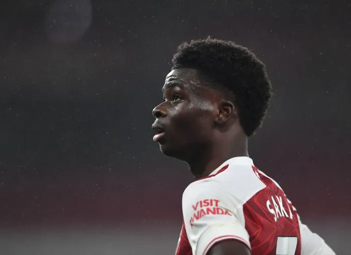 Framed Print : Arsenal's Bukayo Saka in Action against Burnley - Premier League 2020-21