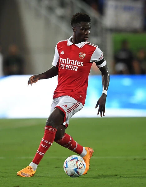 Arsenal's Bukayo Saka in Action Against Chelsea in the 2022-23 Florida Cup