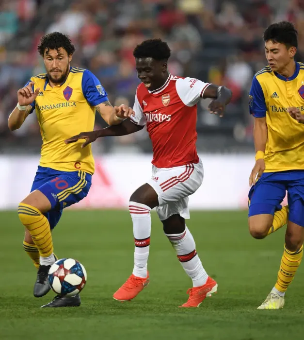Framed Print : Arsenal's Bukayo Saka in Action against Colorado Rapids during 2019 Pre-Season Friendly