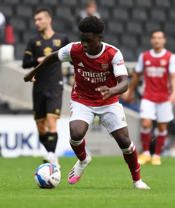 Framed Print : Arsenal's Bukayo Saka in Action against MK Dons during 2020-21 Pre-Season Friendly Framed Print : Arsenal's Bukayo Saka in Action against MK Dons during 2020-21 Pre-Season Friendly