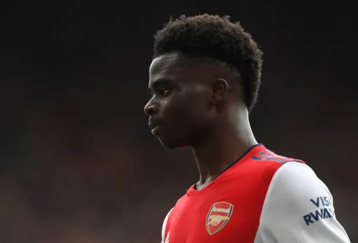 Framed Print : Arsenal's Bukayo Saka in Action against Norwich City - Premier League 2021-22