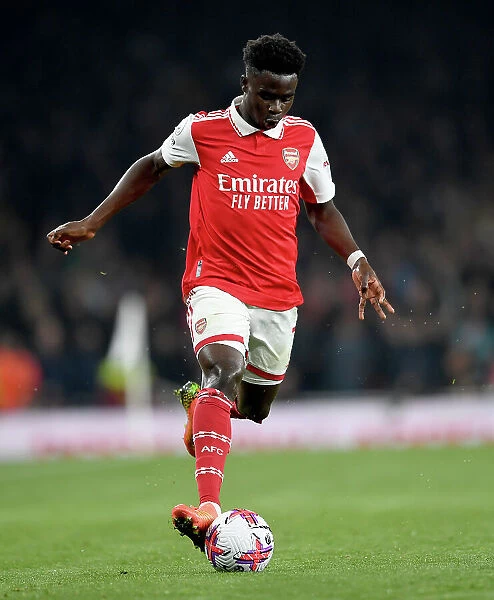 Arsenal's Bukayo Saka in Action against Southampton in the Premier League