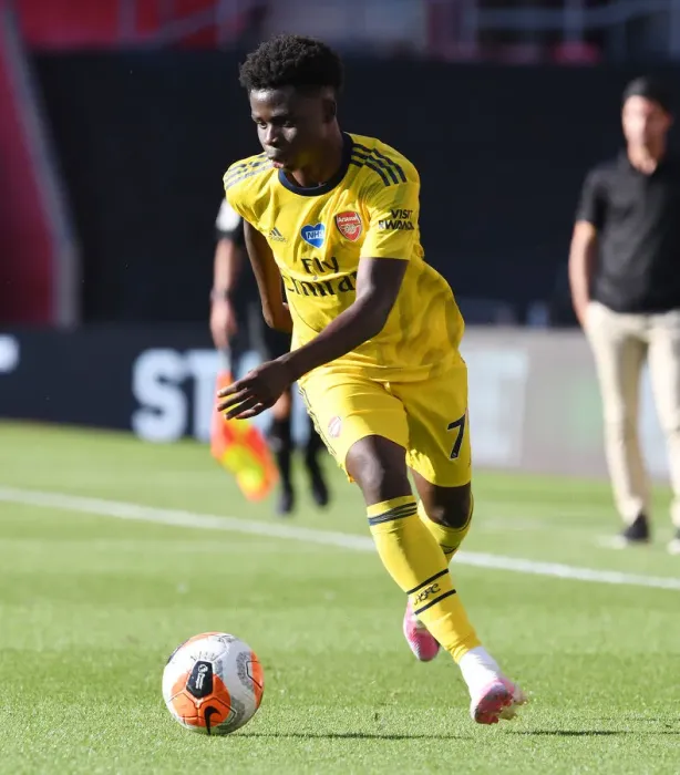 Framed Print : Arsenal's Bukayo Saka in Action: Southampton vs. Arsenal, Premier League 2019-2020