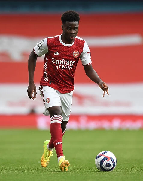 Arsenal's Bukayo Saka in Action against West Bromwich Albion (2020-21)