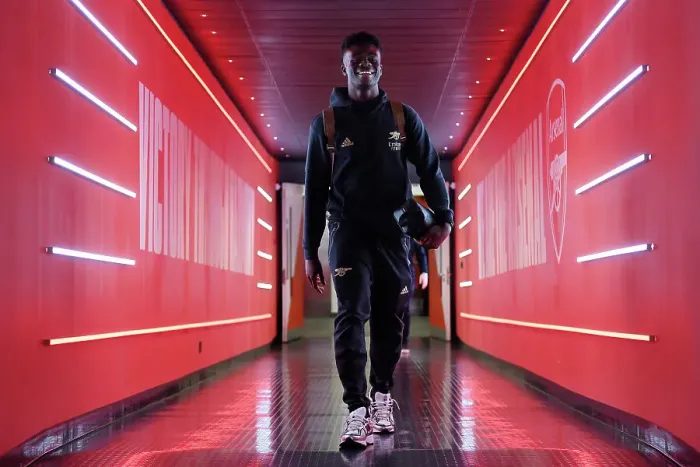 Framed Print : Arsenal's Bukayo Saka Arrives at Emirates Stadium Ahead of Arsenal v Wolverhampton Wanderers (2022-23) Framed Print : Arsenal's Bukayo Saka Arrives at Emirates Stadium Ahead of Arsenal v Wolverhampton Wanderers (2022-23)