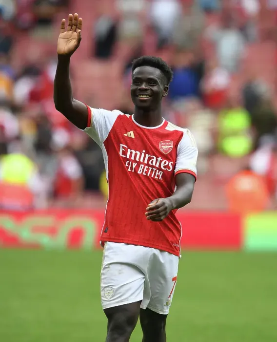 Framed Print : Arsenal's Bukayo Saka Celebrates Victory Over Nottingham Forest in 2023-24 Premier League Framed Print : Arsenal's Bukayo Saka Celebrates Victory Over Nottingham Forest in 2023-24 Premier League