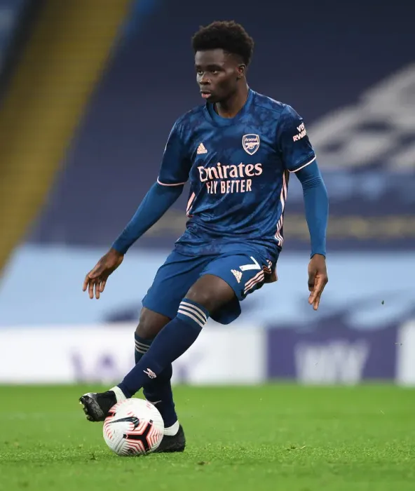 Framed Print : Arsenal's Bukayo Saka at Empty Etihad Stadium: Arsenal vs. Manchester City, 2020-21 Premier League Framed Print : Arsenal's Bukayo Saka at Empty Etihad Stadium: Arsenal vs. Manchester City, 2020-21 Premier League
