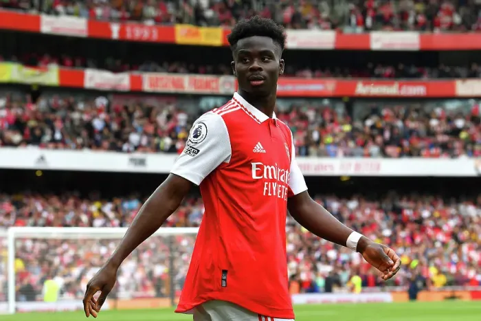 Framed Print : Arsenal's Bukayo Saka Focuses Ahead of Arsenal vs. Brighton & Hove Albion (2022-23) Framed Print : Arsenal's Bukayo Saka Focuses Ahead of Arsenal vs. Brighton & Hove Albion (2022-23)