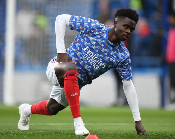 Framed Print : Arsenal's Bukayo Saka Gears Up for Chelsea Showdown - Premier League 2021-22