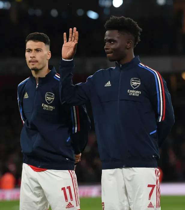 Framed Print : Arsenal's Bukayo Saka Gears Up: Arsenal FC vs Manchester City, Premier League 2022-23 Framed Print : Arsenal's Bukayo Saka Gears Up: Arsenal FC vs Manchester City, Premier League 2022-23