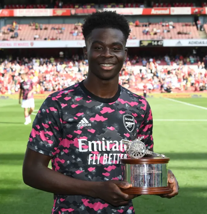 Framed Print : Arsenal's Bukayo Saka Named Player of the Season Ahead of Arsenal vs Norwich City
