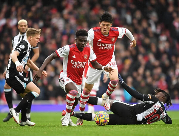 Arsenal's Bukayo Saka Outwits Newcastle's Defense: A Thrilling Moment from the Arsenal vs. Newcastle United Match