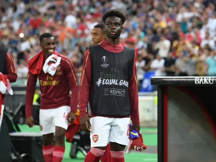 Framed Print : Arsenal's Bukayo Saka Prepares for Europa League Showdown Against Chelsea