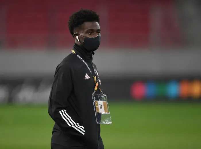 Framed Print : Arsenal's Bukayo Saka Prepares for SL Benfica Clash in Europa League Round of 32 (Piraeus, Greece - February 25, 2021) Framed Print : Arsenal's Bukayo Saka Prepares for SL Benfica Clash in Europa League Round of 32 (Piraeus, Greece - February 25, 2021)