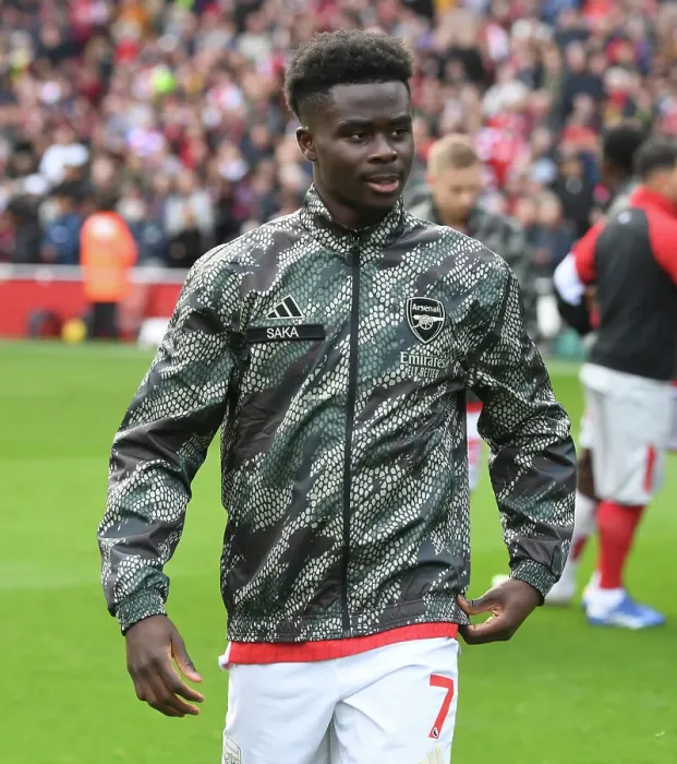 Framed Print : Arsenal's Bukayo Saka Ready for Action Against Sheffield United (2023-24)