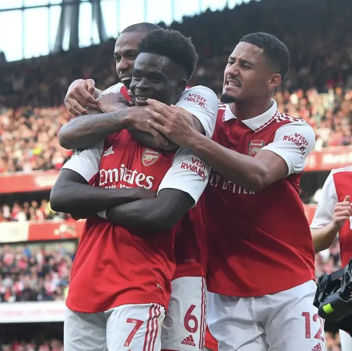 Framed Print : Arsenal's Bukayo Saka Scores Brace: Arsenal FC 2- Liverpool FC - Premier League 2022-23