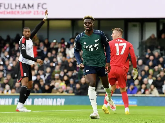 Framed Print : Arsenal's Bukayo Saka Scores First Goal of 2023-24 Premier League Season Against Fulham