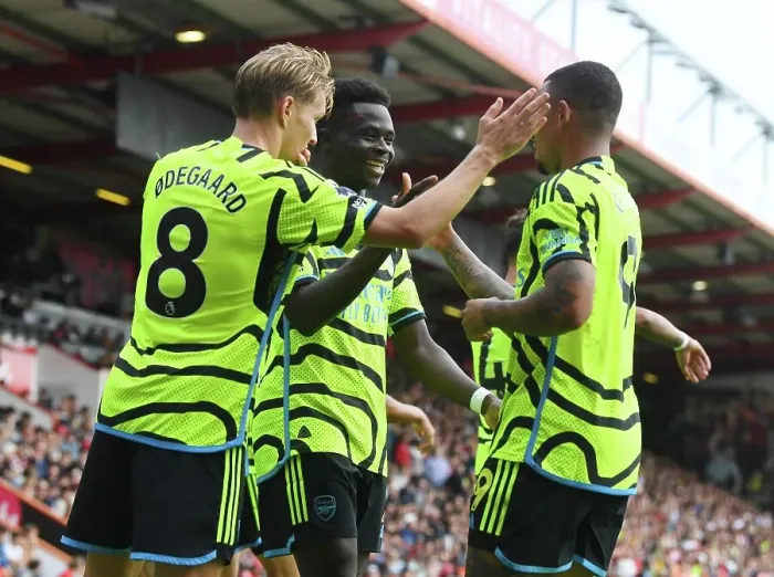 Framed Print : Arsenal's Bukayo Saka Scores First Goal: AFC Bournemouth vs Arsenal, 2023-24 Premier League