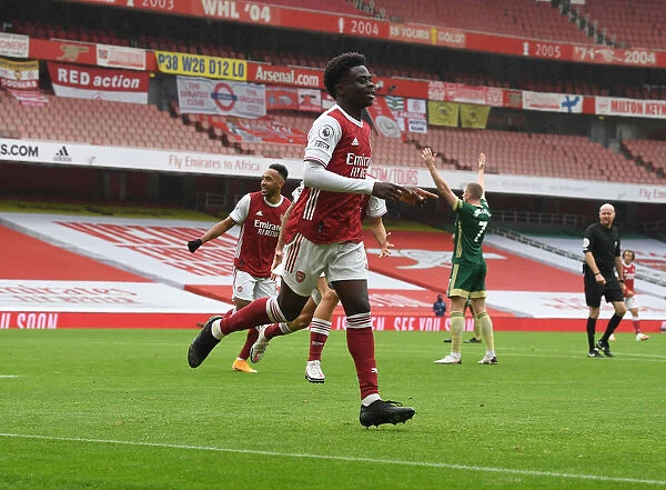 Arsenal's Bukayo Saka Scores First Goal of the Season Against Sheffield United in Empty Emirates Stadium