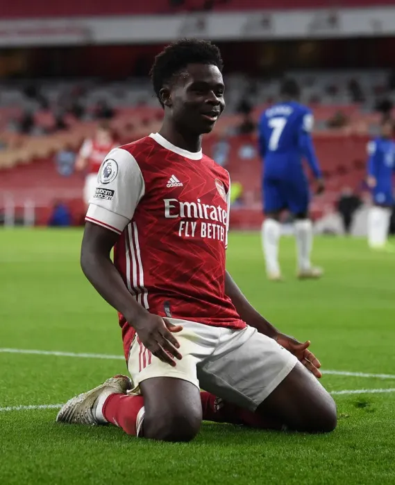 Framed Print : Arsenal's Bukayo Saka Scores Third Goal Against Chelsea in 2020-21 Premier League