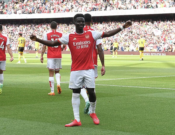 Arsenal's Bukayo Saka Scores Goal No. 3: Arsenal FC vs. Wolverhampton Wanderers, Premier League 2022-23