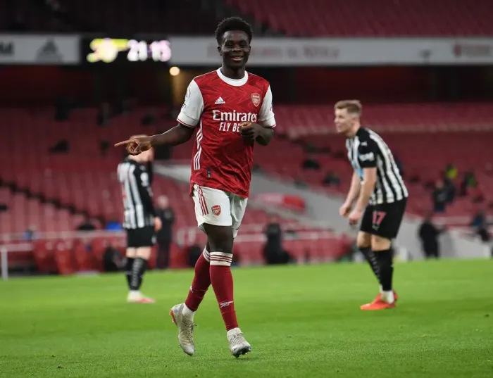 Framed Print : Arsenal's Bukayo Saka Scores Second Goal vs. Newcastle United in Empty Emirates Stadium (2020-21) Framed Print : Arsenal's Bukayo Saka Scores Second Goal vs. Newcastle United in Empty Emirates Stadium (2020-21)