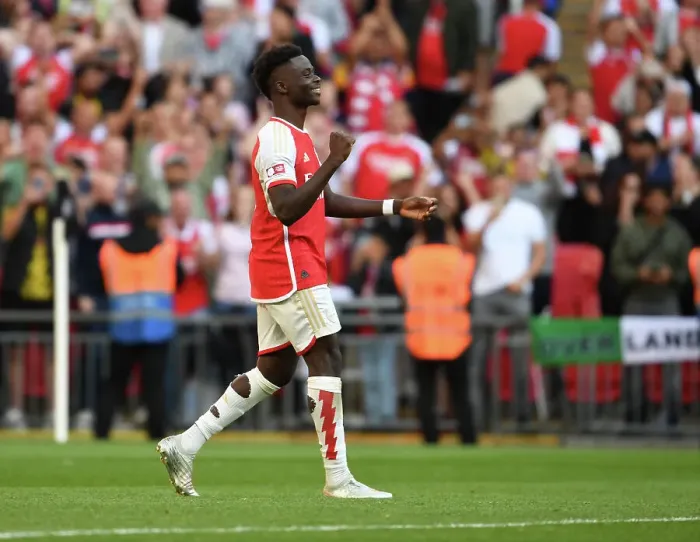 Framed Print : Arsenal's Bukayo Saka Scores Thrilling Penalty to Secure FA Community Shield Victory over Manchester City (2023-24) Framed Print : Arsenal's Bukayo Saka Scores Thrilling Penalty to Secure FA Community Shield Victory over Manchester City (2023-24)